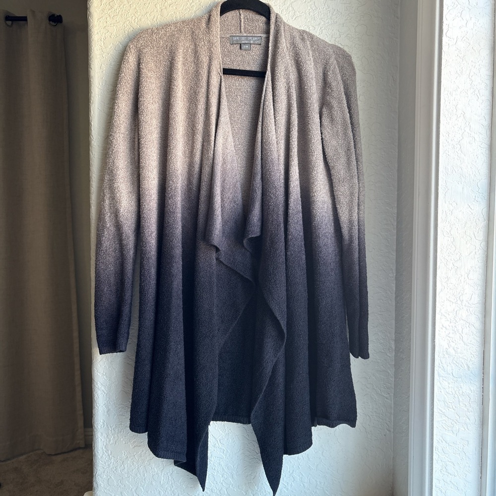 Barefoot Dreams Women S/M Cardigan Ombre Tan Purple Bamboo Chic Lite 436